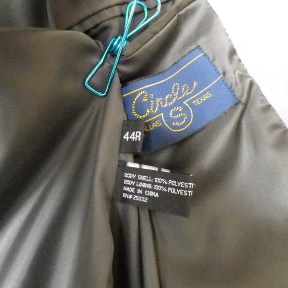 Man's western sport coat 44R Grey faux sued with embroidered front & back yokes - Picture 4 of 4